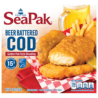 SeaPak Cod, Beer Battered, 10 Ounce