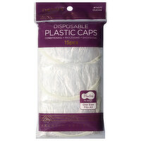 Donna Premium Collection Plastic Caps, Disposable, Clear, One Size Fits All, 15 Each