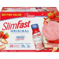 Slimfast Strawberries and Cream Shake 8 Pack, 88 Fluid ounce