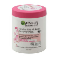 GARNIER Skin Active Eye Makeup Remover, Micellar, Pads, 100 Each