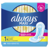 Always Always Maxi Pads without Wings, Size 1, 48 Each