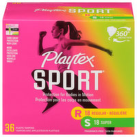 Playtex Tampons, Plastic, Regular/Super, 36 Each
