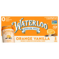 Waterloo Sparkling Water, Orange Vanilla, 8 Each