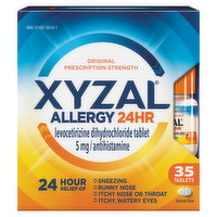 Xyzal Allergy, 24 Hr, Original Prescription Strength, 5 mg, Tablets, 35 Each