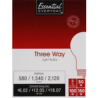 Essential Everyday Light Bulbs, Three Way, 2 Each