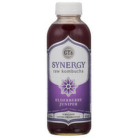 GT's Synergy Kombucha, Raw, Elderberry Juniper, 16 Fluid ounce