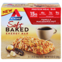 Atkins Energy Bar, Vanilla Macadamia Nut, 5 Each