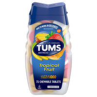 Tums Antacid, Ultra Strength 1000, Chewable Tablets, Tropical Fruit, 72 Each