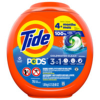 Tide Pods Detergent, Original, Coldwater Clean, 76 Each