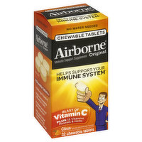Airborne Immune Support Supplement, Original, Chewable Tablets, Citrus, 32 Each