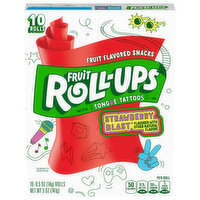 Fruit Roll-Ups Fruit Flavored Snacks, with Tongue Tattoos, Strawberry Blast, 10 Each