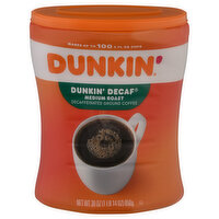 Dunkin' Dunkin' Decaf Coffee, Ground, Medium Roast, Decaffeinated, 30 Ounce