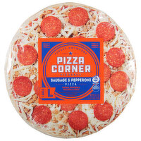 Pizza Corner Pizza, Sausage & Pepperoni, Large, 26.75 Ounce