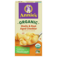 Annie's Macaroni & Cheese, Organic, Shells & Real Aged Cheddar, 6 Ounce