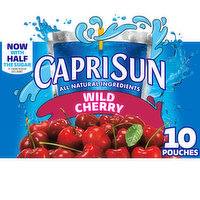 Capri Sun Wild Cherry Naturally Flavored Juice Drink Blend, 10 Each