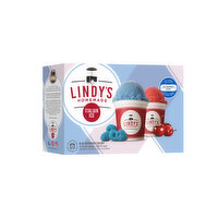 Lindy's Italian Ice, Blue Raspberry & Cherry, 6 Cups, 36 Fluid ounce