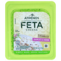 Athenos Cheese, Feta, Garlic & Herb, Crumbled, 4 Ounce