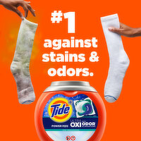 Tide Ultra OXI Power PODS with Odor Eliminators Laundry Detergent Pacs, 25 Count, For Visible and Invisible Dirt, 25 Each