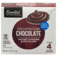 Essential Everyday Pudding & Pie Filling, Instant, Chocolate, 3.9 Ounce