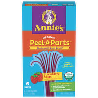 Annie's Peel-A-Parts Fruit Flavored Snacks, Organic, Strawberry Splits, 6 Each