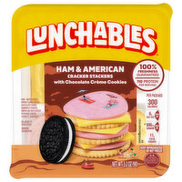 Lunchables Cracker Stackers, with Chocolate Creme Cookies, Ham & American