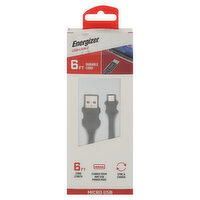 Energizer USB Cable, Micro USB, 6 Foot, 1 Each