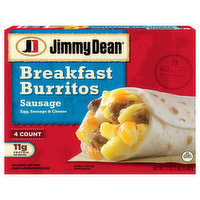Jimmy Dean Breakfast Burritos, Sausage, Egg, Sausage & Cheese, 4 Each