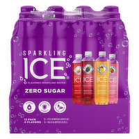 Sparkling Ice Sparkling Water, 4 Flavors, 12 Pack, 12 Each