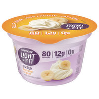 Dannon Light + Fit Yogurt, Fat Free, Greek, Banana Cream, 5.3 Ounce