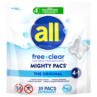 All Detergent, 4 in 1, HE, Free Clear, The Original, 39 Each