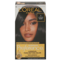 L'Oreal Superior Preference Permanent Hair Color, Ultimate Black 1, 1 Each