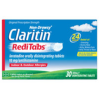 Claritin RediTabs Indoor & Outdoor Allergies, Non-Drowsy, 10 mg, Tablets, 30 Each