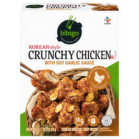 Bibigo Crunchy Chicken, Korean Style, with Soy Garlic Sauce, 18 Ounce