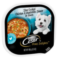 Cesar Home Delights Canine Cuisine, Slow Cooked Chicken & Vegetables Dinner in Sauce