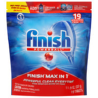 Finish Automatic Dishwasher Detergent, Max in 1, Tablets, 19 Each
