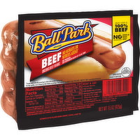 Ball Park Beef Hot Dogs, Easy Peel Package, 15 Ounce