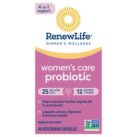 Renew Life Probiotic, Women's Care, Vegetarian Capsules, 30 Each