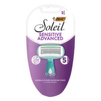 BiC Soleil Razors, Sensitive Advanced, 2 Each