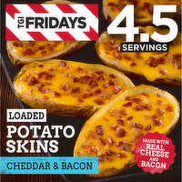 TGI Fridays Loaded Cheddar & Bacon Potato Skins Frozen Snacks, 13.5 Ounce