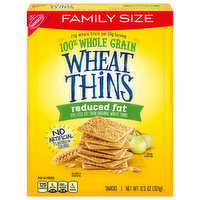 WHEAT THINS Reduced Fat Whole Grain Wheat Crackers, Family Size, 12.5 Ounce