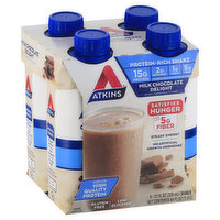Atkins Protein-Rich Shake, Milk Chocolate Delight, 4 Each