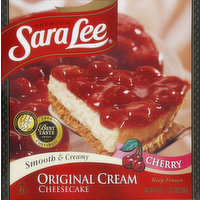 Sara Lee Cheesecake, Smooth & Creamy, Original Cream, Cherry, 19 Ounce