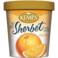 Kemps Fat Free Orange Sherbet, 16 Ounce