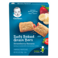Gerber Grain Bars, Strawberry Banana, Soft Baked, Toddler, 12+ Months, 8 Each