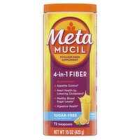 Metamucil Smooth Metamucil 4 in 1 Fiber Supplement Powder, Sugar-Free, Orange, 72 tsp, 15 Ounce