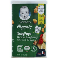 Gerber Puffed Corn & Oat Snack, Organic, Banana Raspberry, Crawler, 8+ Months, 1.23 Ounce