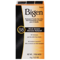 Bigen Hair Color, Permanent Powder, Black Brown 58, 0.21 Ounce