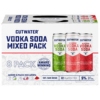 Cutwater Vodka Soda, Mixed Pack, 8 Pack, 8 Each