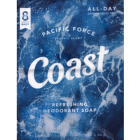 Coast Deodorant Soap, Refreshing, Pacific Force Classic Scent, 8 Pack, 8 Each