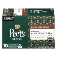 Peets Coffee Coffee, Organic, Dark Roast, Alma De La Tierra, K-Cup Pods, 10 Each